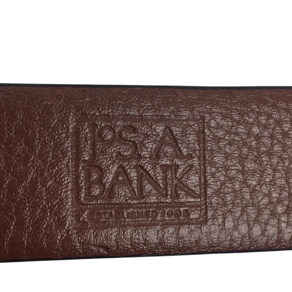 Jos, A Bank Italian Leather Dress Belt Mens 36 Brown